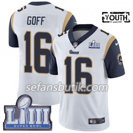 Los Angeles Rams Tröjor Jared Goff 16 Nike Vit 2019 Super Bowl LIII - Barn Los Angeles Rams Tröjor Jared Goff 16 Nike Vit 2019 Super Bowl LIII - Barn